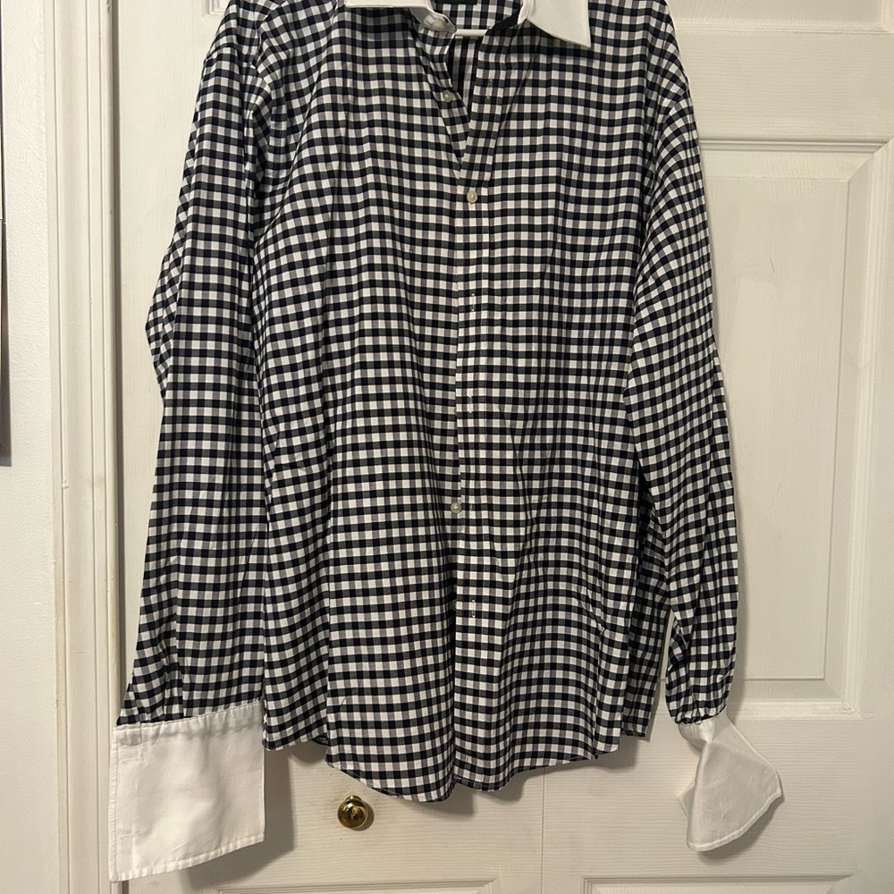 Sean John Black and White Gingham Shirt